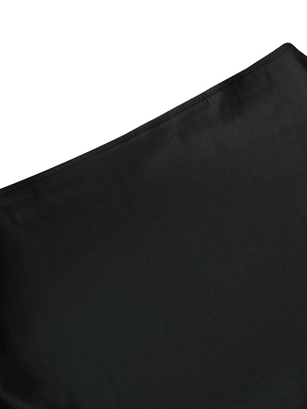 High Waisted Elasticity Solid Color Split-Joint Skirts