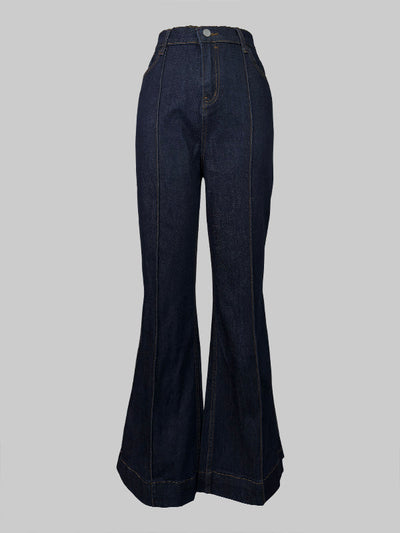 Flared High Waisted Split-Joint Jean Pants Bottoms