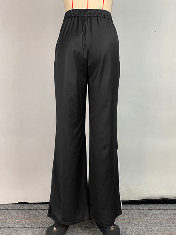 High Waisted Loose Flower Print Pants Trousers