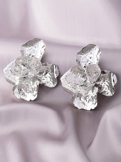 Flower Shape Shiny Earrings Accessories