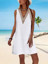 A-line Loose Hollow Split-Joint V-neck Mini Dresses