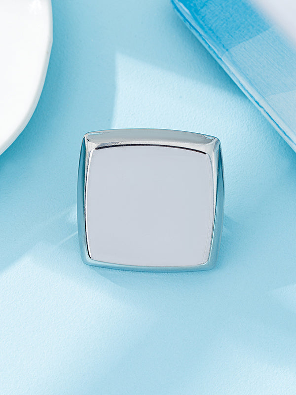 Geometric Shiny Solid Color Rings Accessories