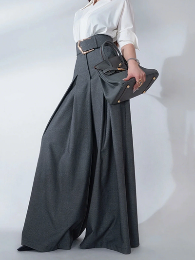 Loose Wide Leg Solid Color Casual Pants Bottoms Trousers