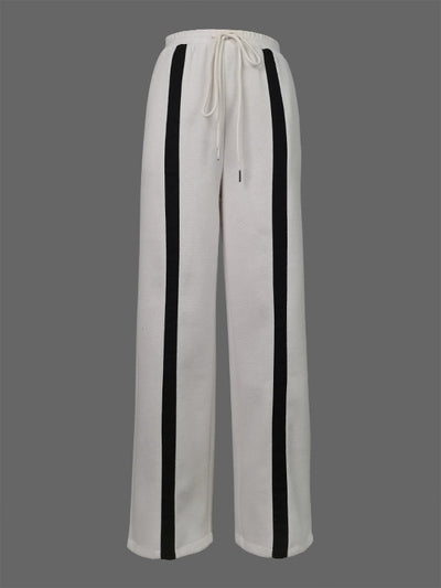 Loose Drawstring Striped Casual Pants Bottoms Trousers