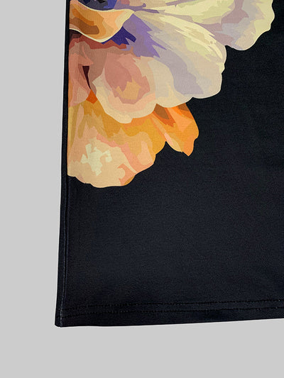 High Waisted Loose Flower Print Pants Trousers