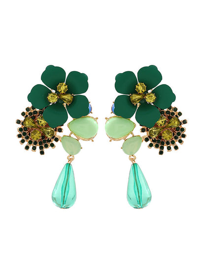 Flower Shape Drop Earrings