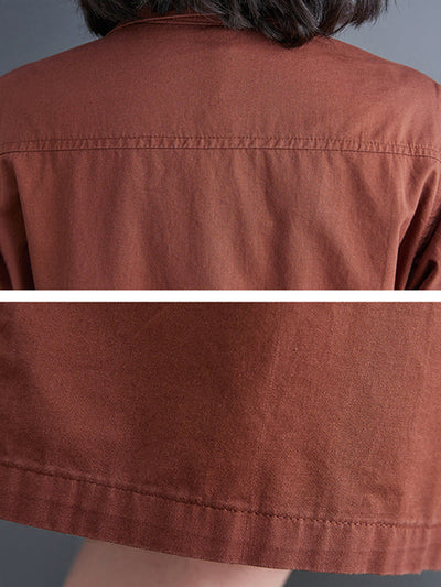 Simple Solid Color Lapel Short Sleeve Jumpsuits