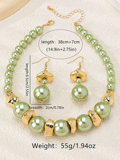 Contrast Color Geometric Drop Earrings Necklaces Accessories