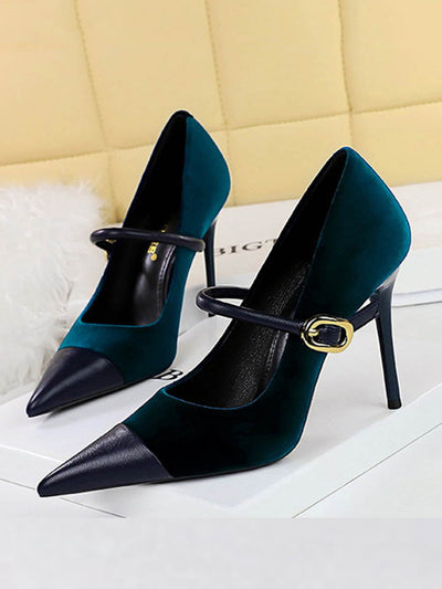 Buckle Pointed-Toe Pumps