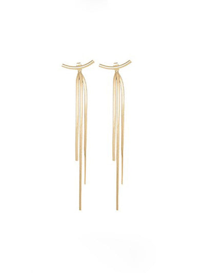 Geometric Tasseled Drop Earrings