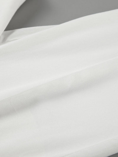 Elasticated Waist High Waisted Pleated Solid Color Split-Joint Pants
