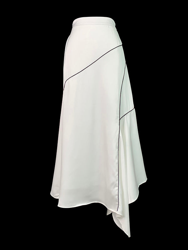 High-Low Loose Asymmetric Printed Split-Joint Skirts Bottoms