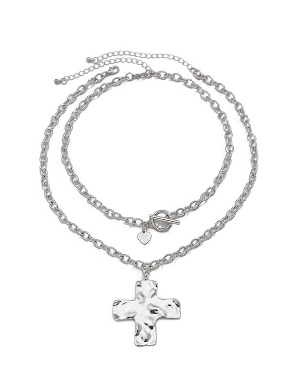 Normcore Chains Double Layered Geometric Necklaces Accessories