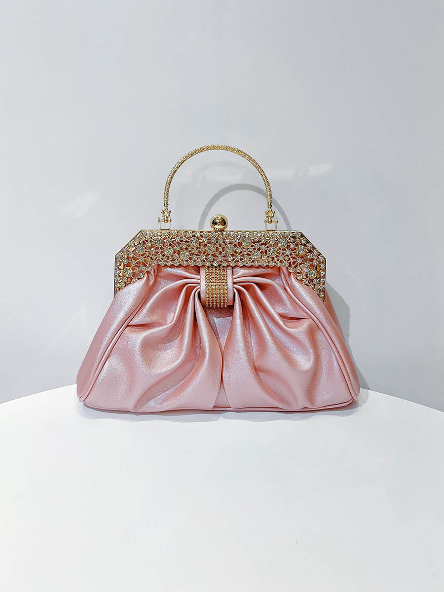 Chains Pleated Rhine Stones Split-Joint Evening Bags & Clutches Handbags