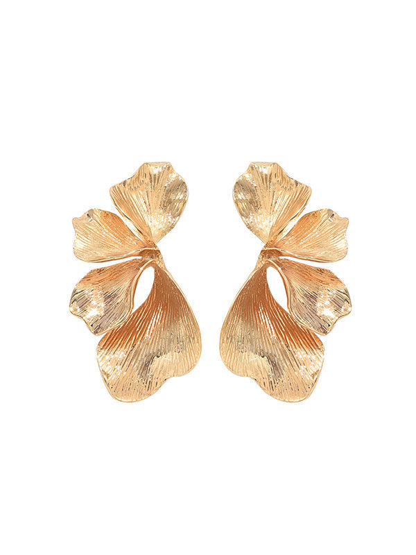 Geometric Pleated Solid Color Earrings Accessories