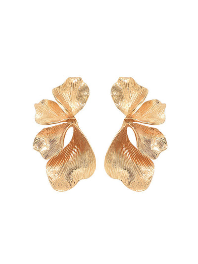 Geometric Pleated Solid Color Earrings Accessories