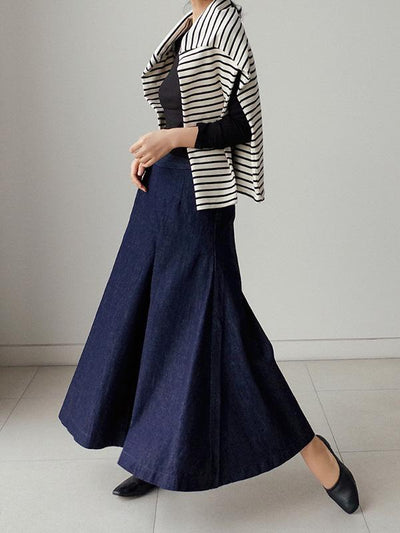 Loose Wide-Leg Empire Jean Pants