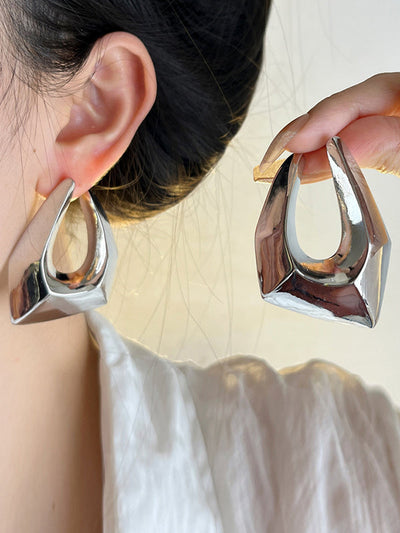 Normcore Geometric Hollow Drop Earrings