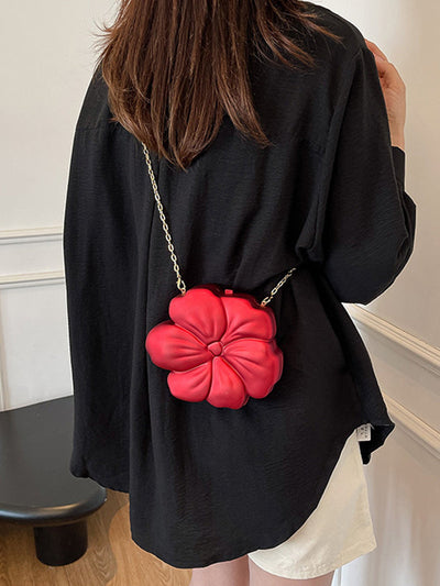 Chains Flower Shape Shiny Crossbody Bags