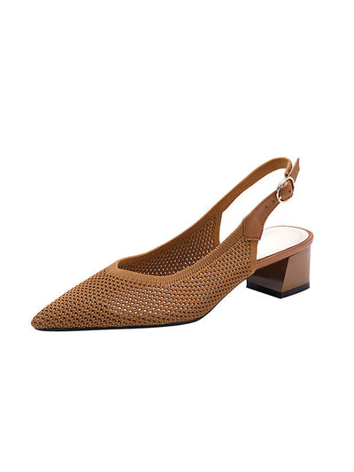 Belt Buckle Hollow Pointed-Toe Split-Joint Pumps Sandals Slider Sandals