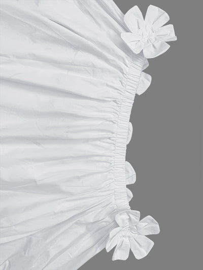 Loose Applique Solid Color Three-Dimensional Flower Off-the-shoulder Blouses&shirts Tops