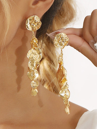 Geometric Solid Color Tasseled Earrings Accessories