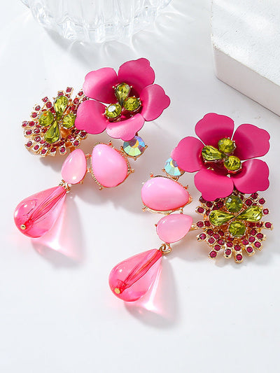 Flower Shape Drop Earrings