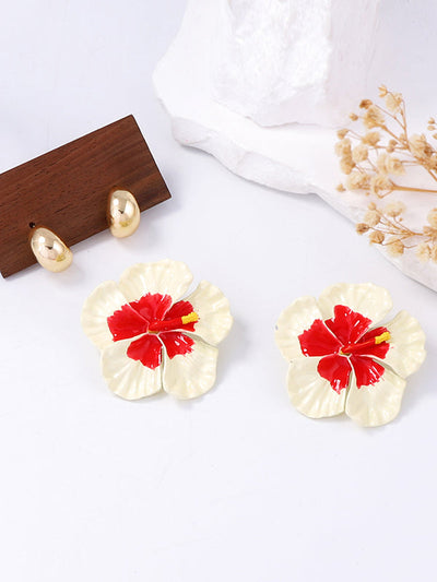 Flower Shape Earrings 3Pcs Accessories + Rings Accessories