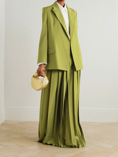 Long Sleeves Embroidered Floral Split-Joint Streamer Lapel Blazer