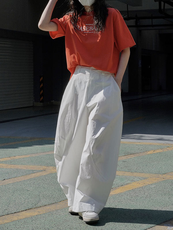 Loose Wide Leg Solid Color Split-Joint Casual Pants Bottoms Trousers