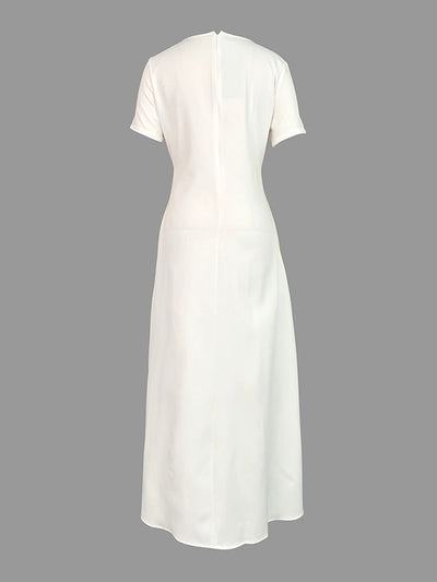 Short Sleeves Flower Print Boat Neck Maxi Dresses