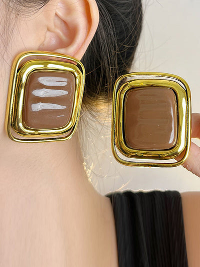 Geometric Shiny Earrings Accessories