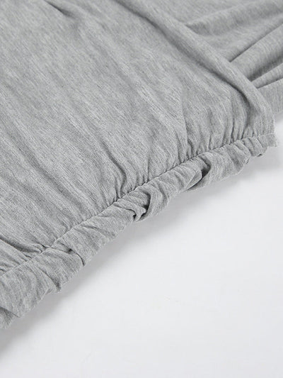 Long Sleeves Skinny Pleated Solid Color Split-Joint Off-The-Shoulder Evening Dresses Maxi Dresses