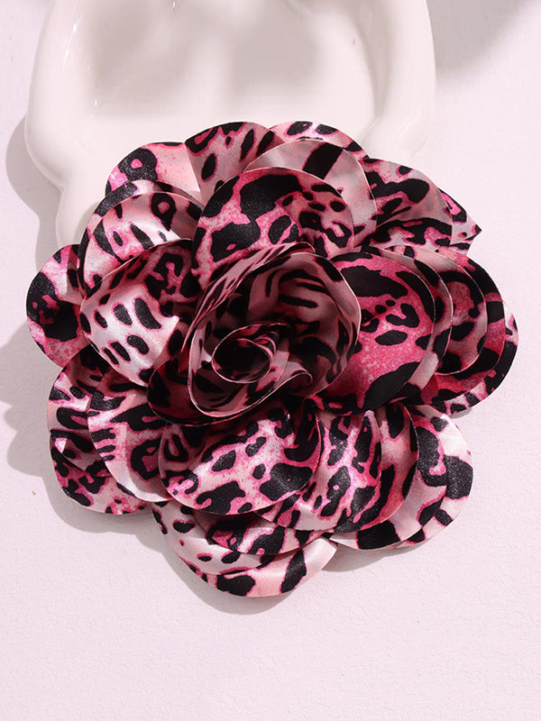 Flower Shape Leopard Brooch