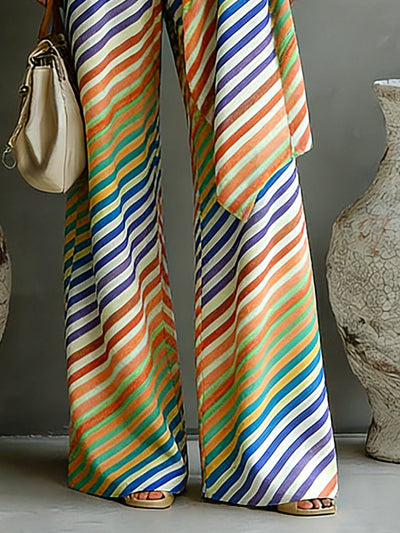 Loose Wide Leg Striped Pants Trousers