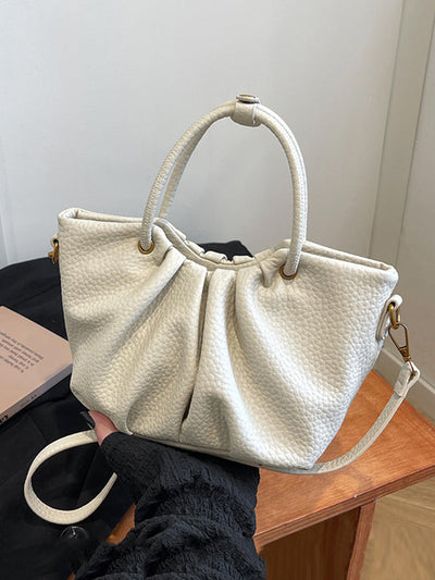 Pleated Solid Color Zipper Crossbody Bags Handbags