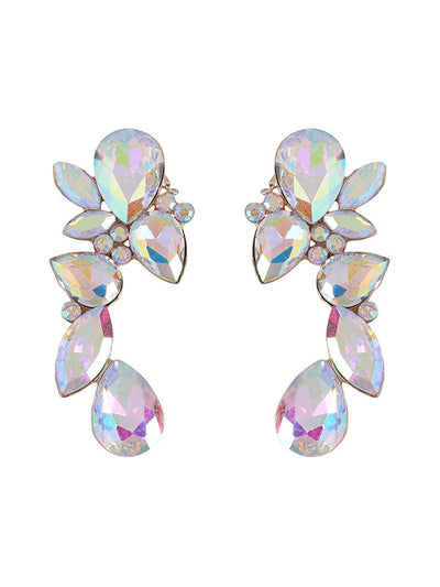 Geometric Rhine Stones Drop Earrings