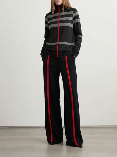 Loose Wide Leg Striped Casual Pants Bottoms Trousers