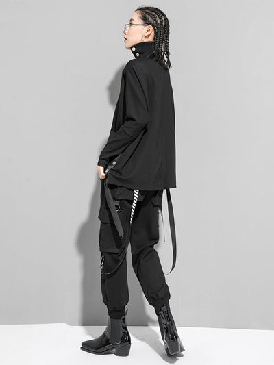 Original Solid Stand Collar T-Shirts Tops