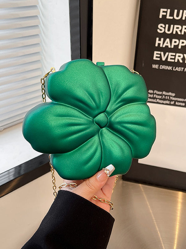 Chains Flower Shape Shiny Crossbody Bags