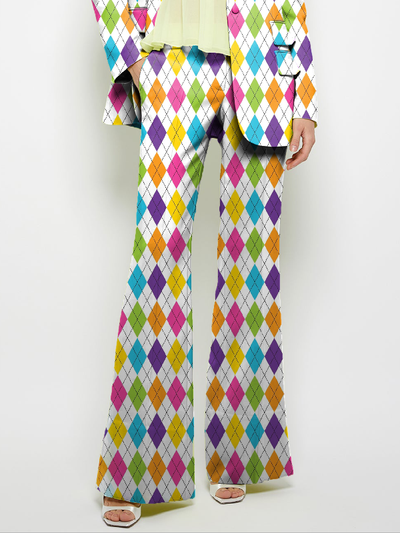 Loose Wide Leg Pockets Printed Pants Suit Pants Trousers