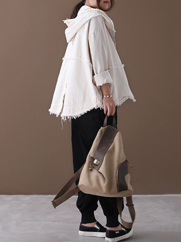 Original Solid Hooded Denim Outwear