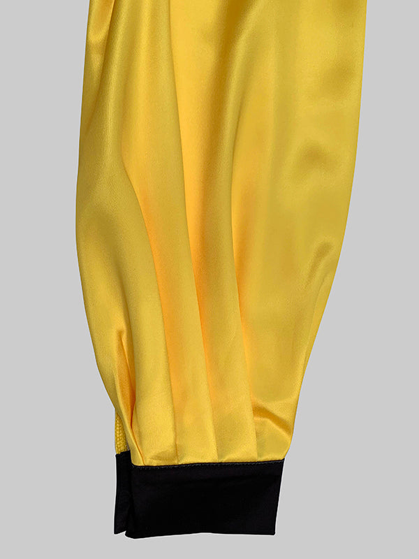 Long Sleeves Loose Buttoned Contrast Color Flower Print Split-Joint Lapel Blouses&Shirts Tops