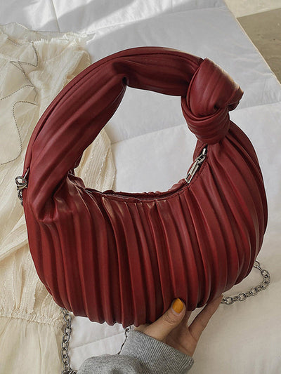 Pleated Split-Joint Zipper Bags Accessories Handbags Shoulder Bags