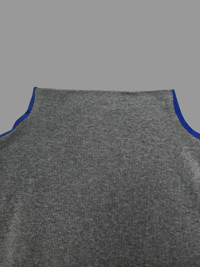 Long Sleeves Contrast Color Split-Joint High Neck Hoodies&Sweatshirt Sweatshirt Tops Tops