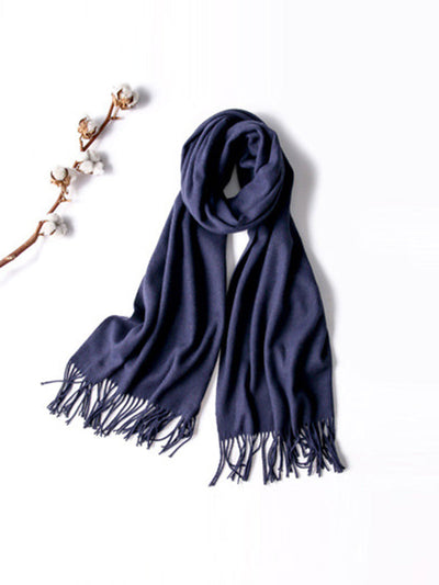 Keep Warm Solid Color Tasseled Shawl&Scarf