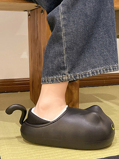 Round-Toe Split-Joint Platform Shoes Slippers