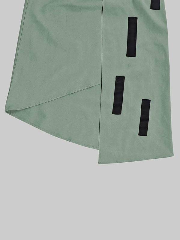 A-Line Loose Asymmetric Elasticity Pockets Split-Joint Skirts Bottoms