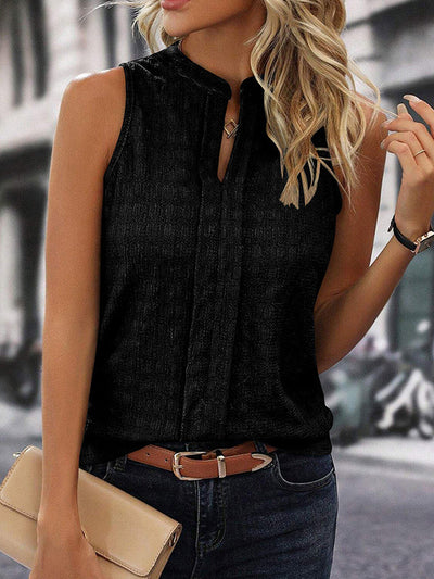 Loose Sleeveless Solid Color V-Neck Vest Top