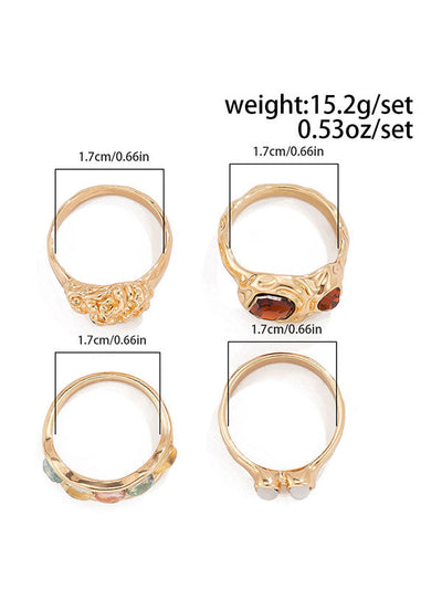 Geometric Rhine Stones Rings Accessories